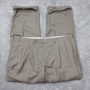 LAUREN Ralph Lauren Pants Mens 38x30 Beige Wool/Cashmere Cuffed Pleated